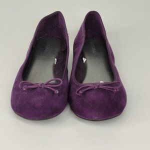 Merona Womens Ballet Flats Shoes Purple Faux Suede Slip On Bow Round Toe 10